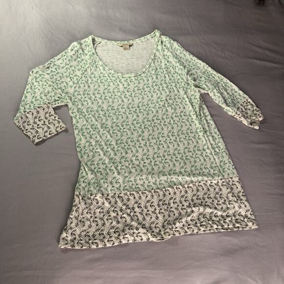 Natural Reflections Floral Tee 3/4 Sleeve Botanical Print Women’s Size XL - Picture 1 of 9